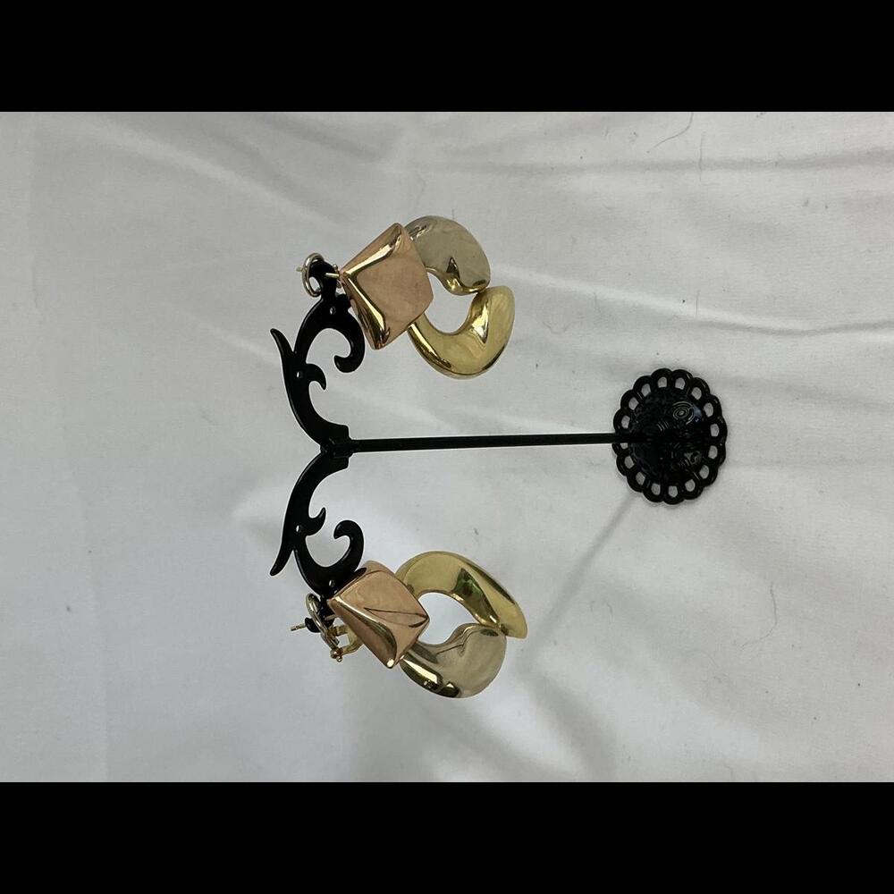 14k two-tone Bold Gold Statement Earrings